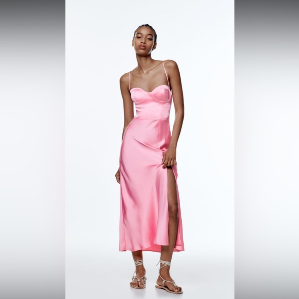 Pink Zara Satin Dress